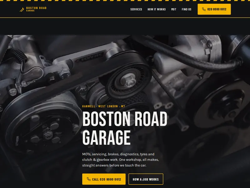 Example site for an independent garage